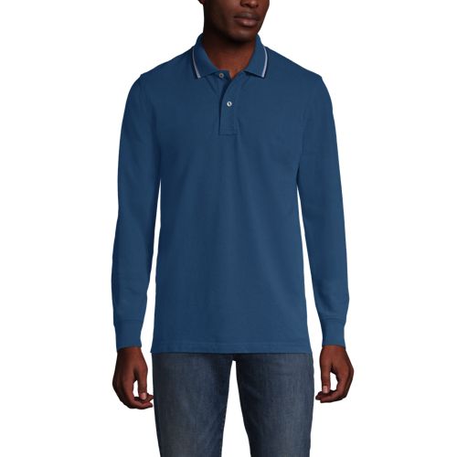 Men's Long Sleeve Stretch Piqué Polo Shirt 