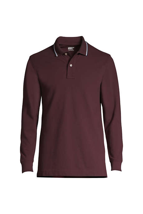 Men's's Comfort First Long Sleeve Solid Mesh Polo