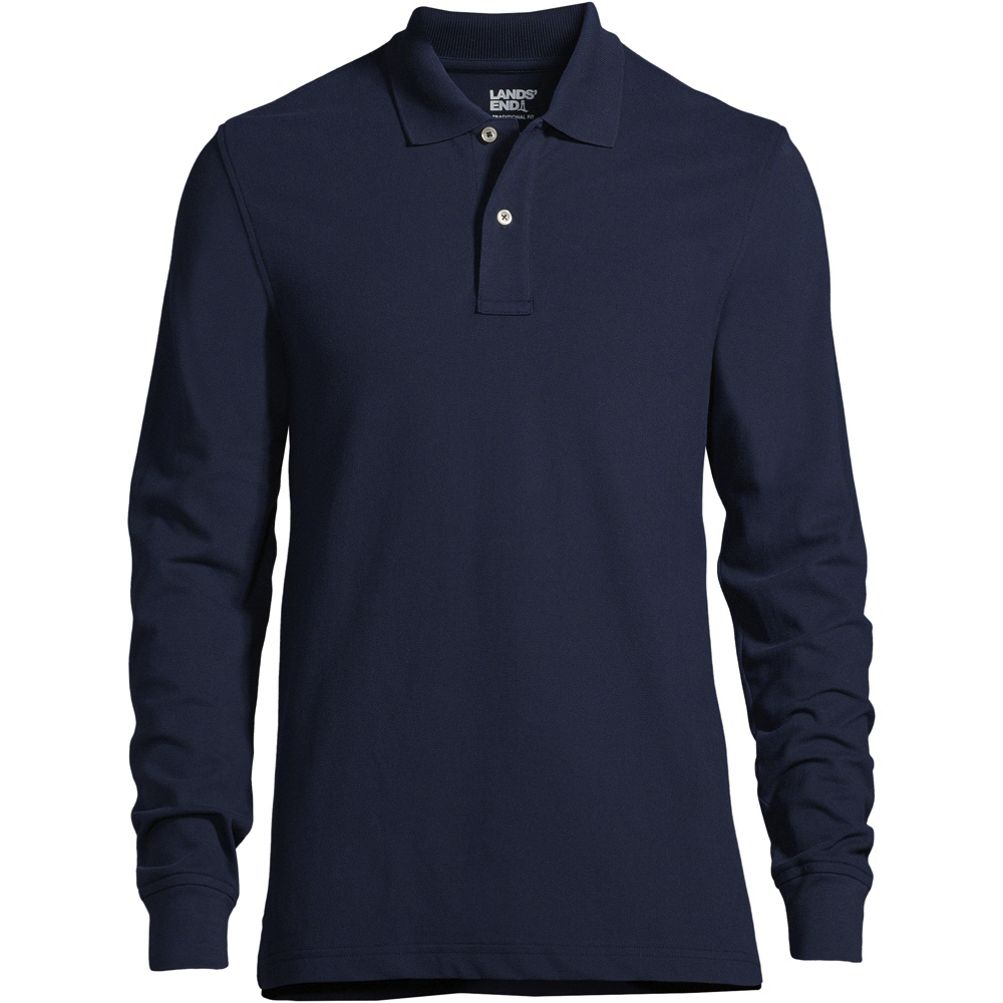 Lands end long sales sleeve polo