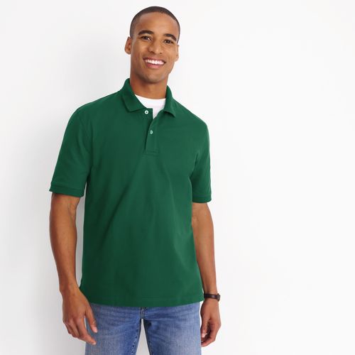 Man with outlet polo shirt