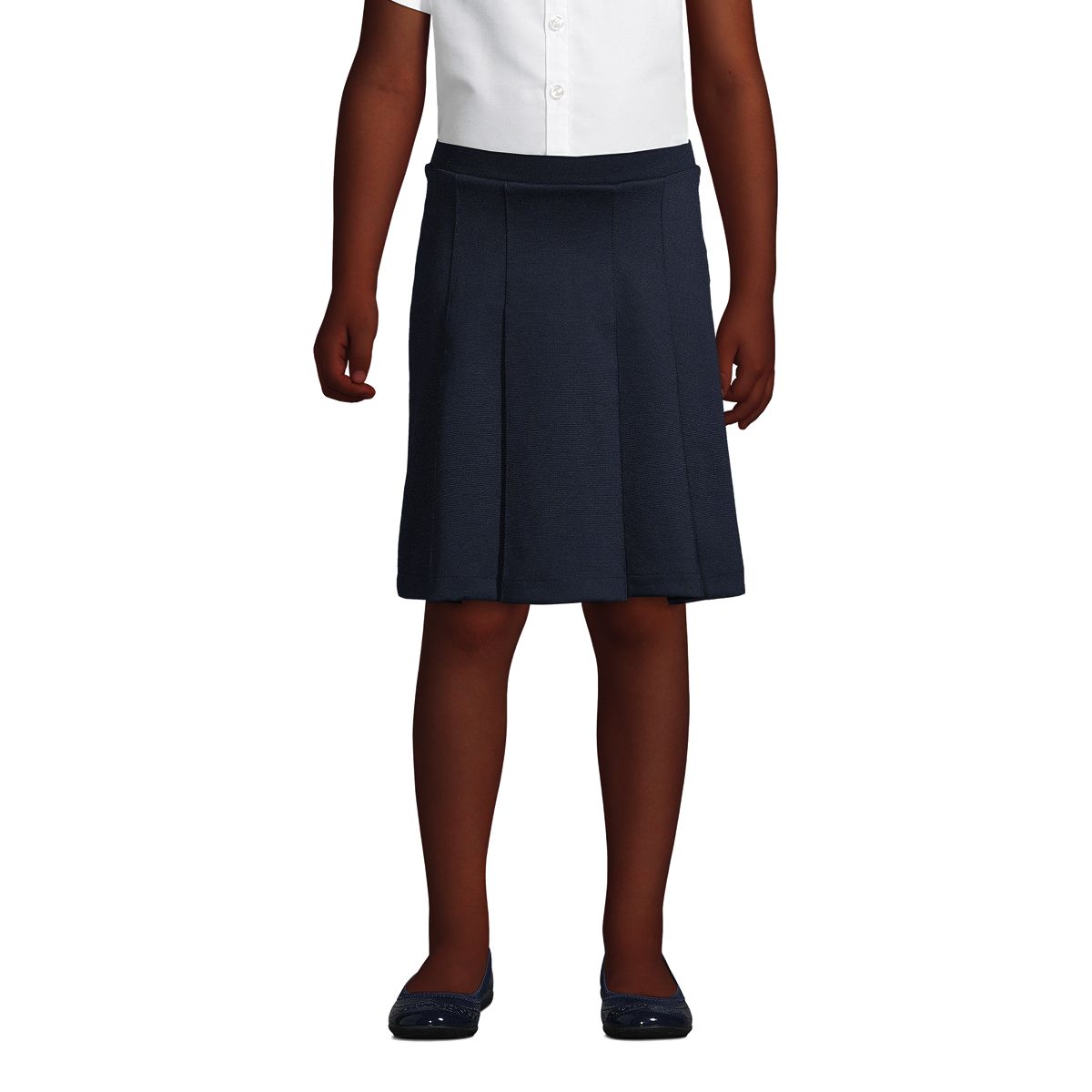 School Uniform Girls Ponte Pleat Skirt at the Knee