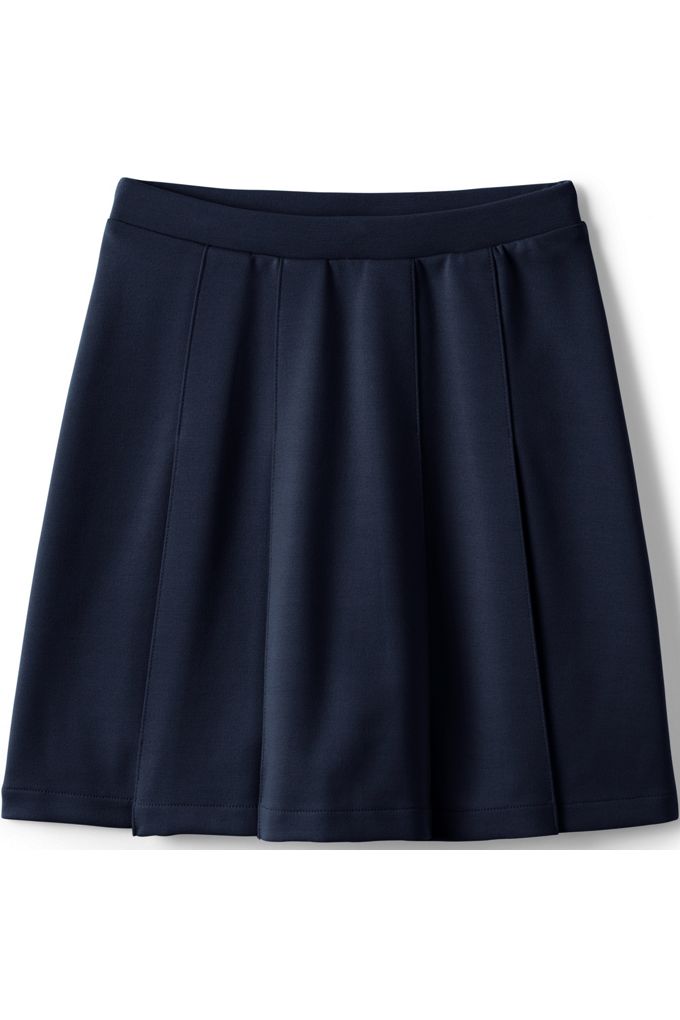 Girls Ponte Pleat Skirt Top of Knee - Lands' End - Blue - 5