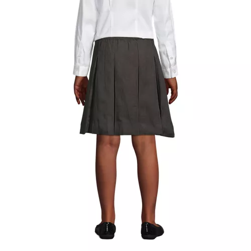 School Uniform Girls Box Pleat Skirt Below the Knee, Back