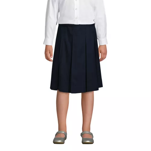 School Uniform Girls Box Pleat Skirt Below the Knee, Front