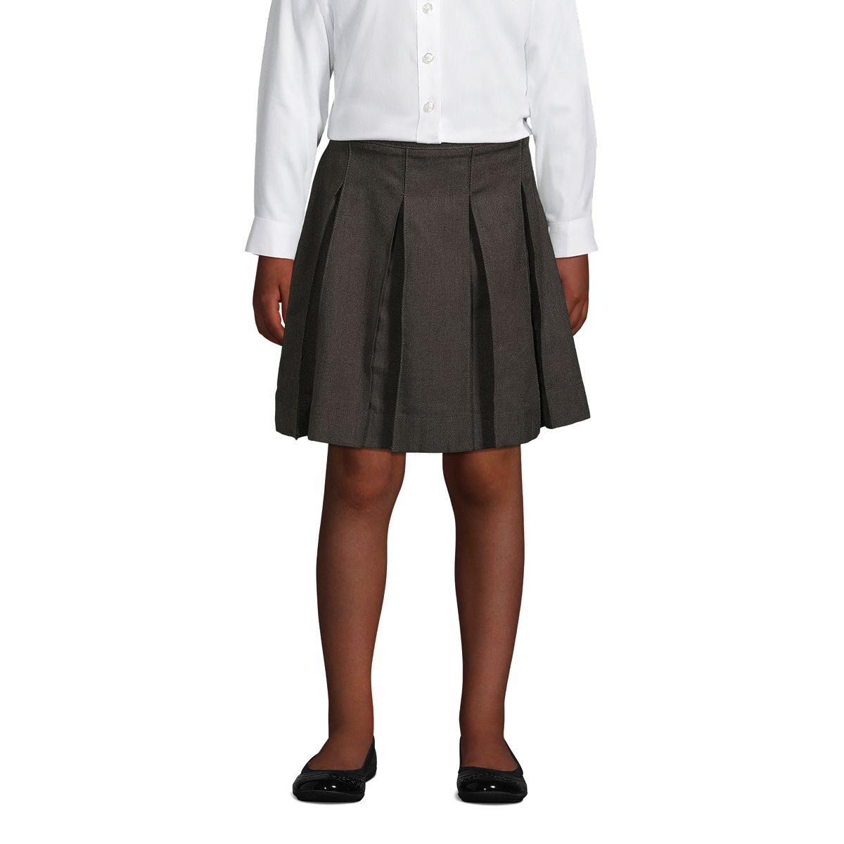 School Uniform Girls Box Pleat Skirt Below the Knee