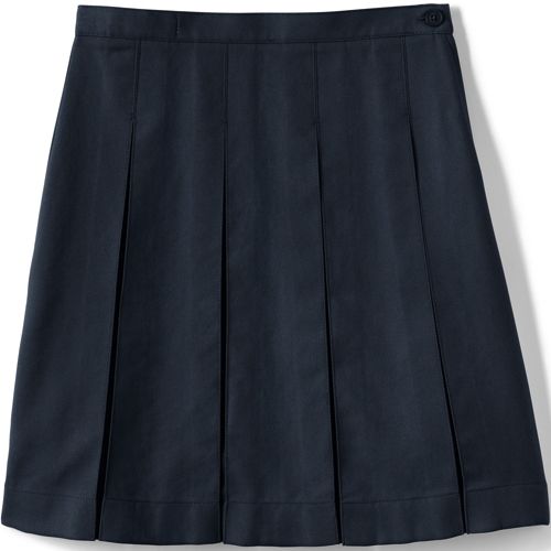 Lands End Uniform Box Pleat Skirt Below The Knee Classic Navy Kids 12