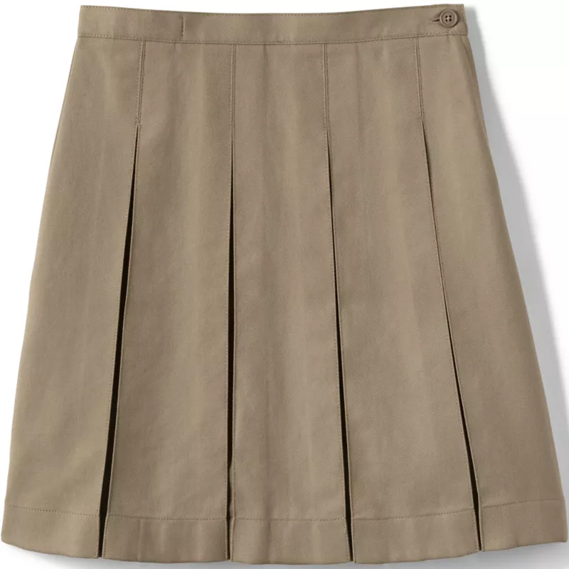 School Uniform Girls Box Pleat Skirt Below the Knee, Front