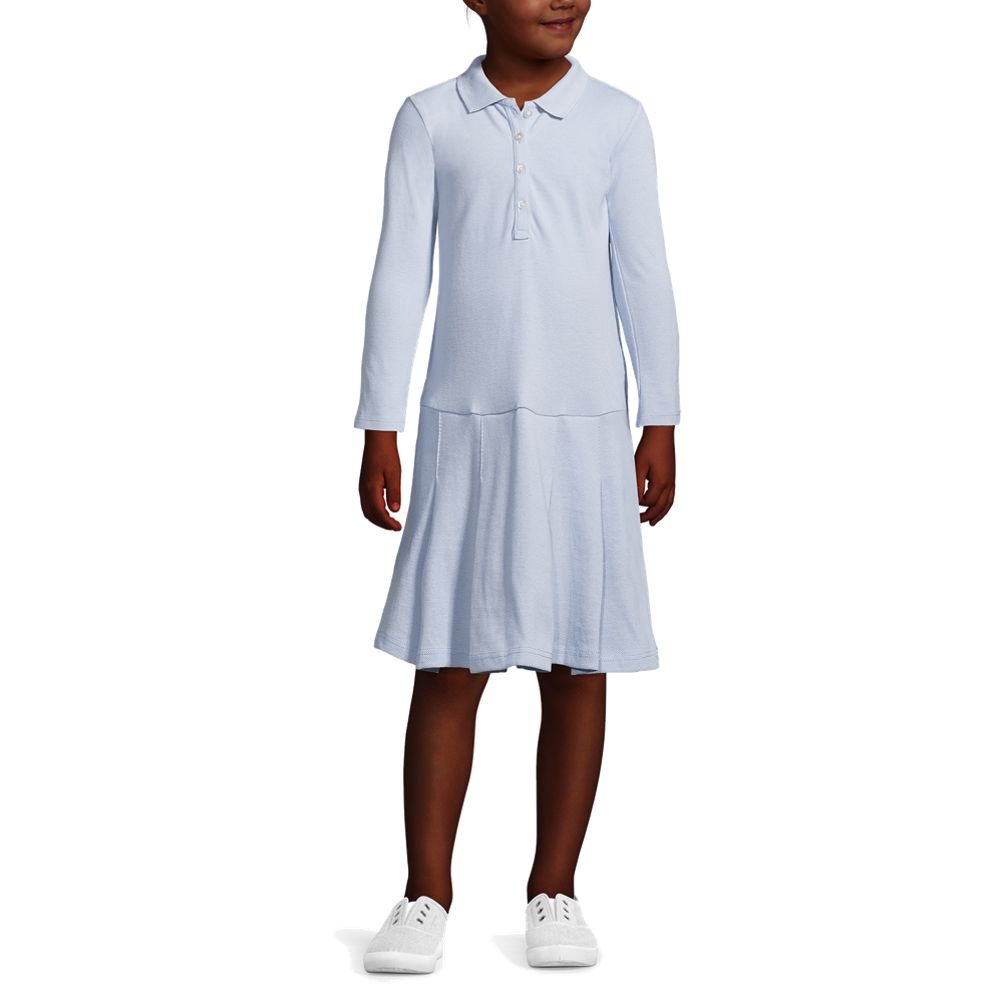 Girls long shop sleeve polo dress