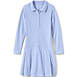 Girls Long Sleeve Mesh Polo Dress at the Knee, Front