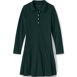 Girls Long Sleeve Mesh Polo Dress at the Knee, Front