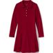 Girls Long Sleeve Mesh Polo Dress at the Knee, Front