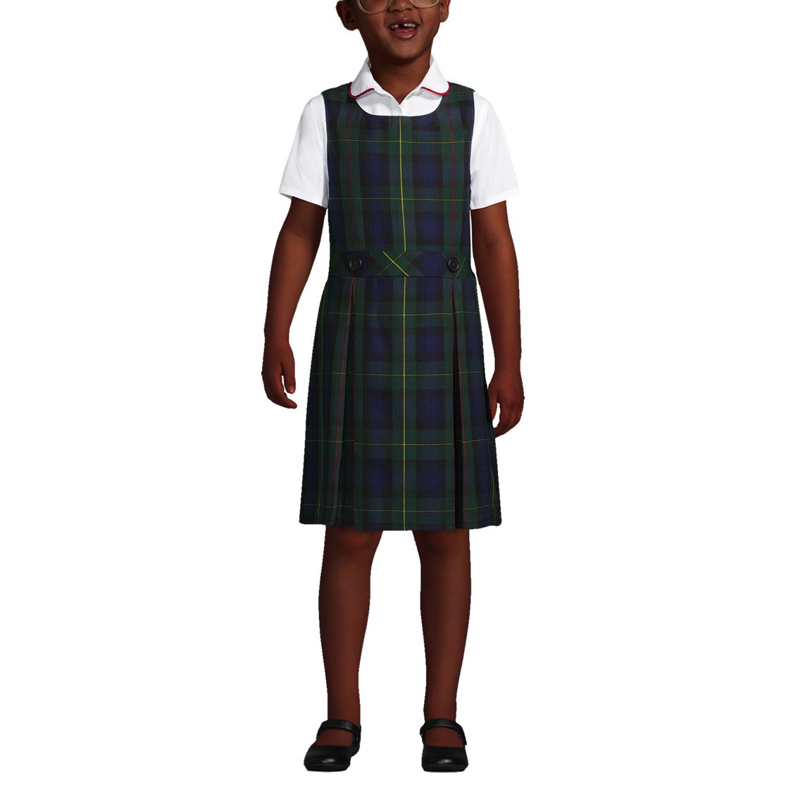 School Uniform Girls Plaid Jumper Top of Knee