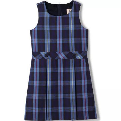 School Uniform Girls Plaid Jumper Top of Knee, Front
