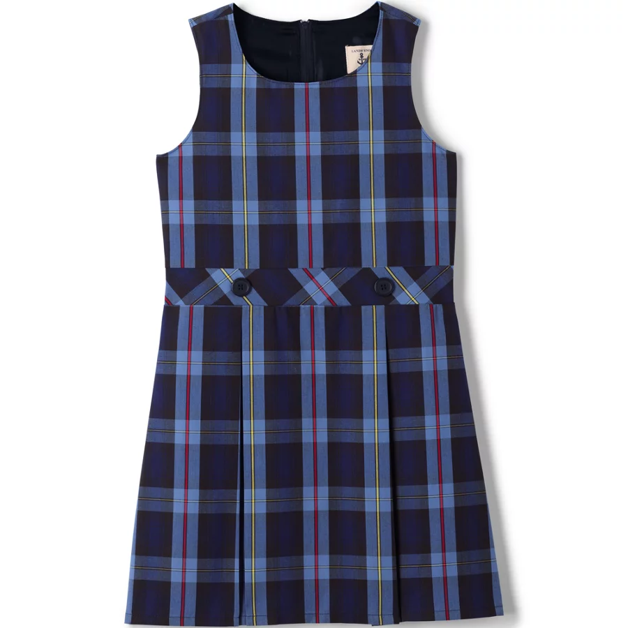 Girls' Plaid Jumper Top Of Knee