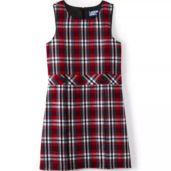 Girls Plaid Jumper Top of Knee - primary