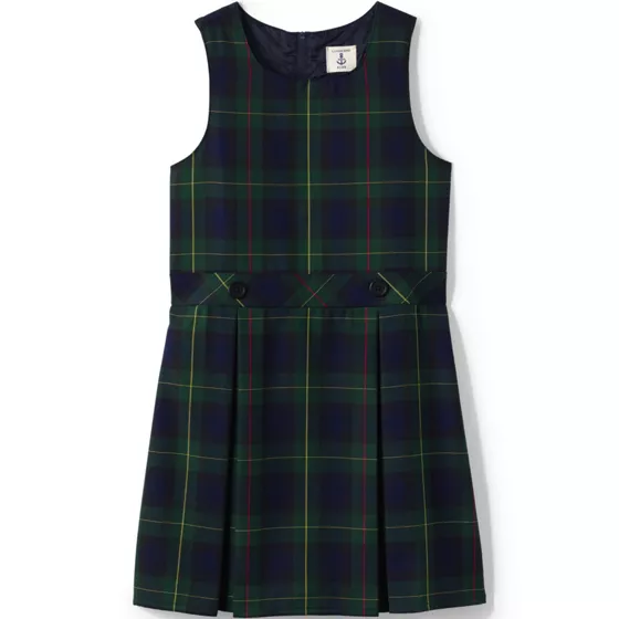 School Uniform Girls Plaid Jumper Top of Knee - primary