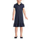 School Uniform Girls Short Sleeve Knit Bottom Ruffle Dress Below the Knee, Front