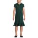 School Uniform Girls Short Sleeve Knit Bottom Ruffle Dress Below the Knee, Front