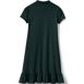 School Uniform Girls Short Sleeve Knit Bottom Ruffle Dress Below the Knee, Back