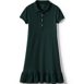 School Uniform Girls Short Sleeve Knit Bottom Ruffle Dress Below the Knee, Front