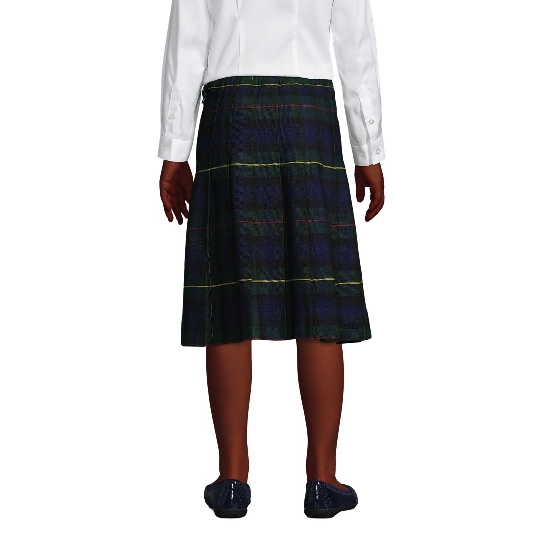 School Uniform Girls Plaid Pleated Skirt Below the Knee