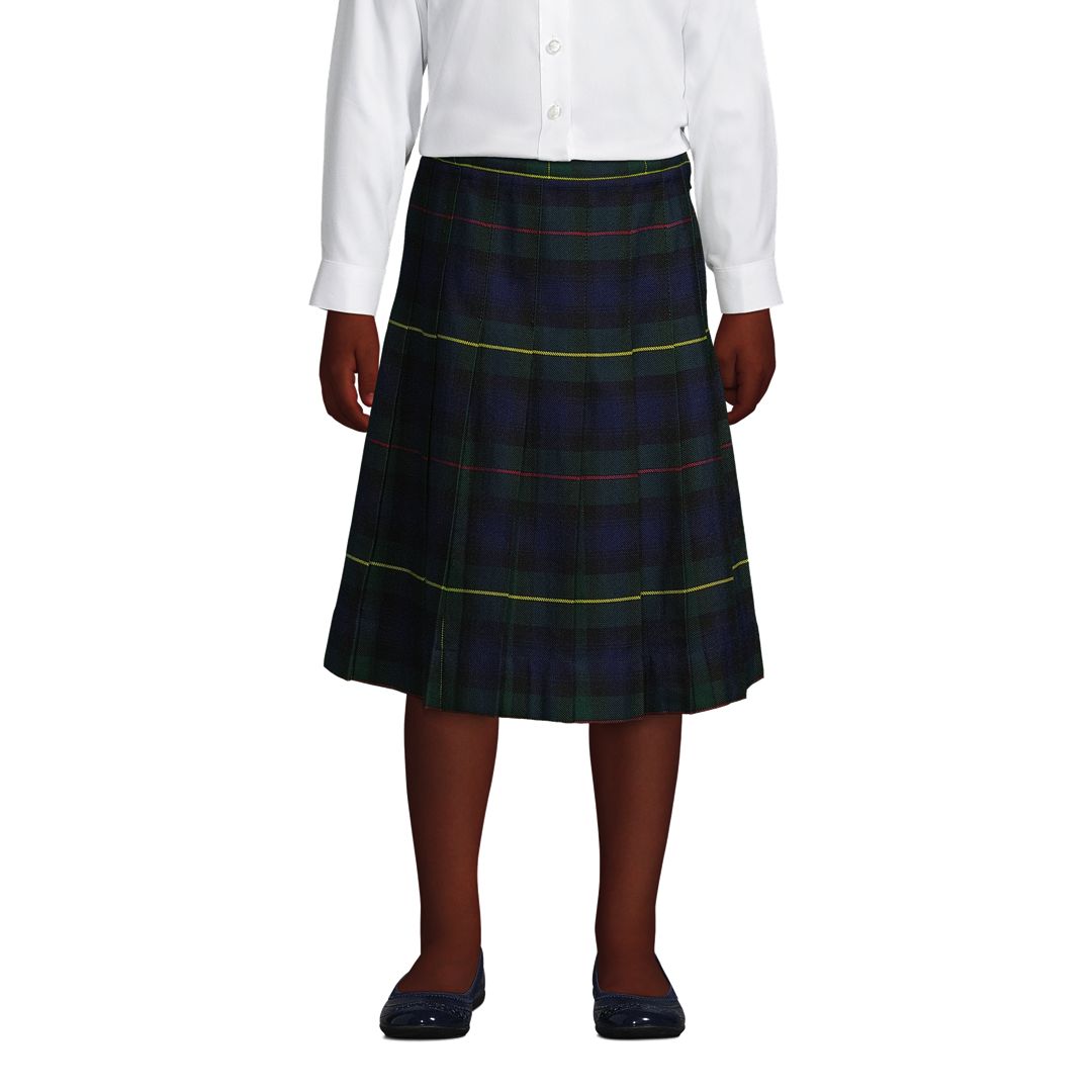School Uniform Girls Plaid Pleated Skirt Below the Knee
