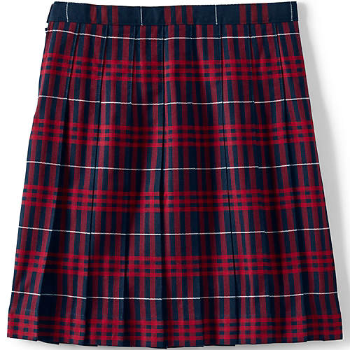 School Uniform Girls Plaid Pleated Skirt Below the Knee - Secondary