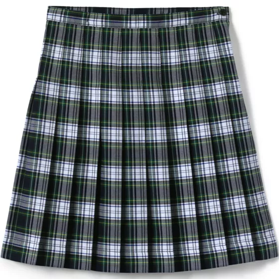 Girls Plaid Pleated Skirt Below the Knee - primary