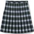 School Uniform Girls Plaid Pleated Skirt Below the Knee, Front