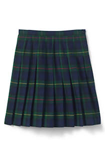 Lands End School Uniform Girls Plaid Pleated Skirt Below The Knee