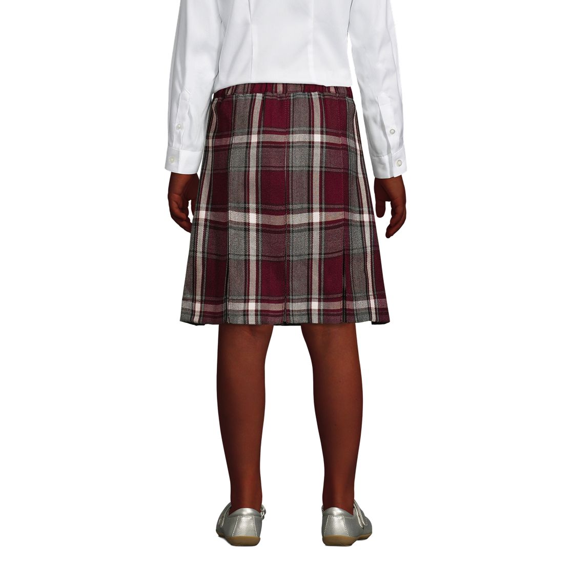 Girls Plaid Box Pleat Skirt Top of the Knee