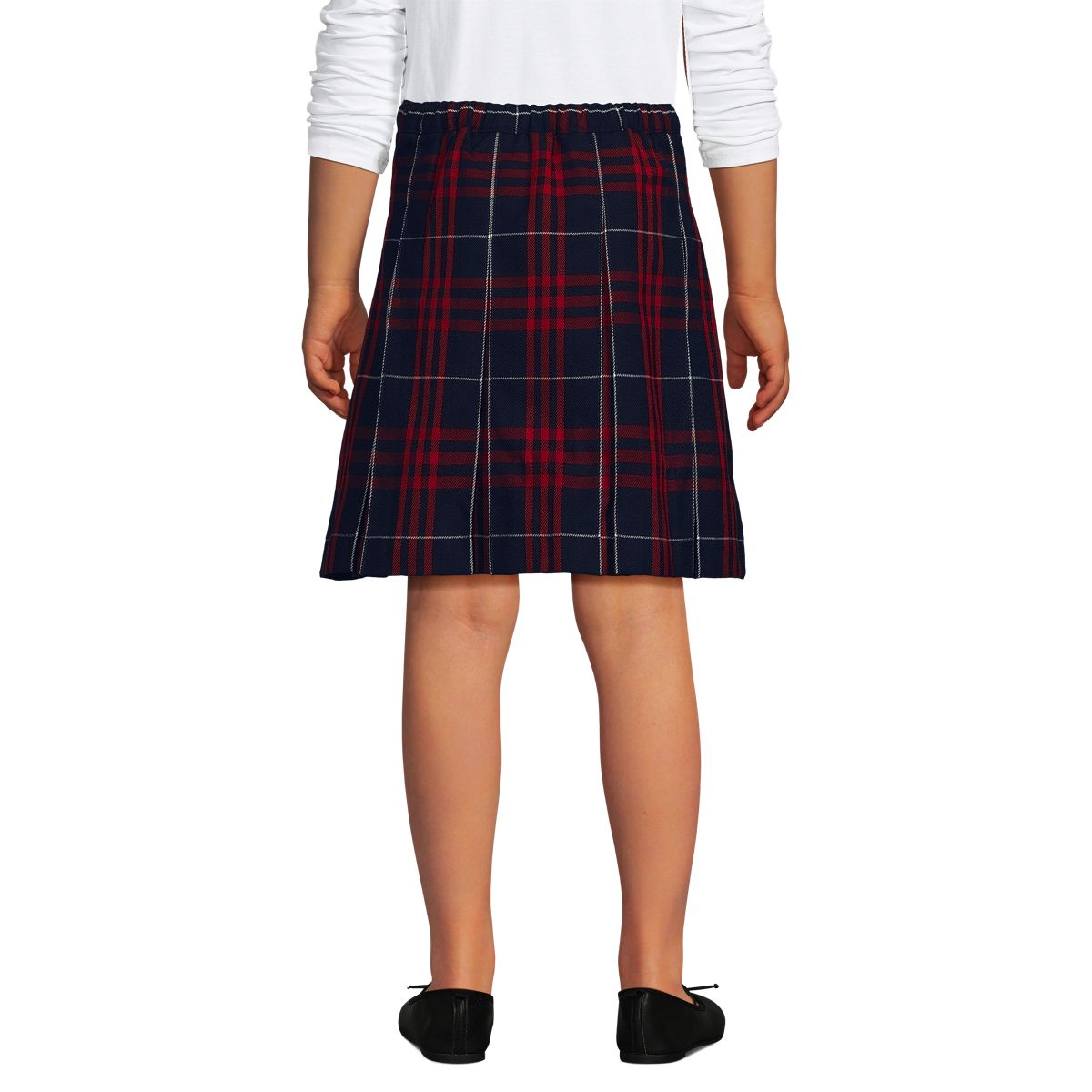 Girls Plaid Box Pleat Skirt Top of the Knee