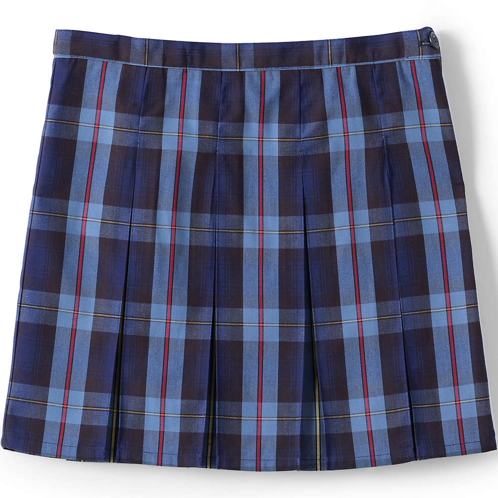 Lands End School Uniform Girls Solid Box Pleat Skirt Top of Knee 