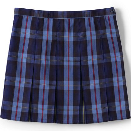 Girls Plaid Box Pleat Skirt Top of the Knee - primary