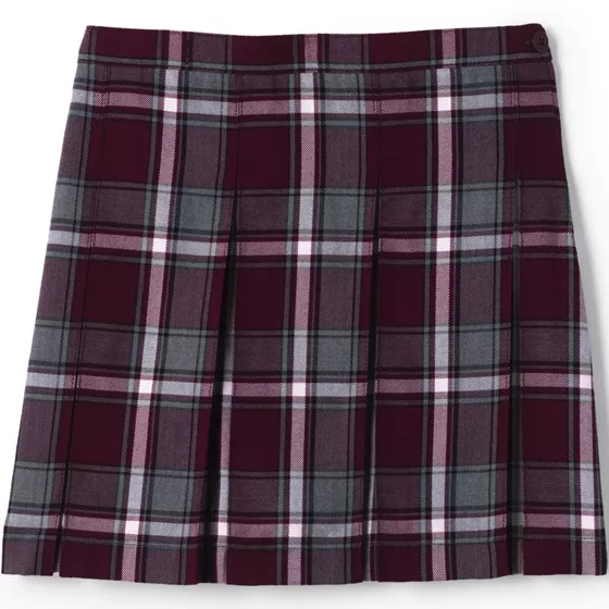 Girls Plaid Box Pleat Skirt Top of the Knee - primary