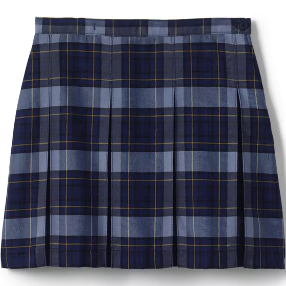 Girls Plaid Box Pleat Skirt Top of the Knee - primary