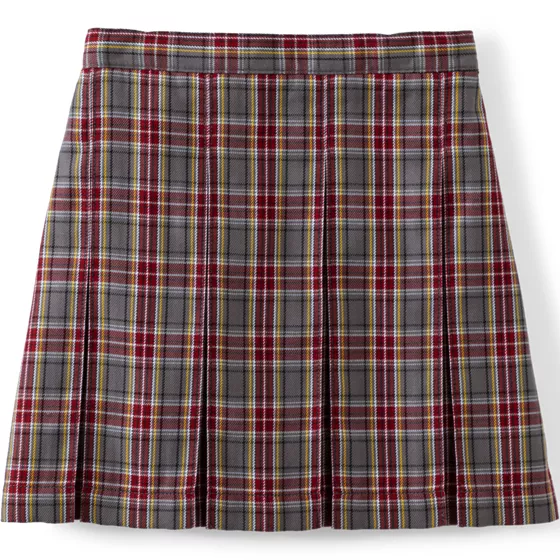 Girls Plaid Box Pleat Skirt Top of the Knee - primary