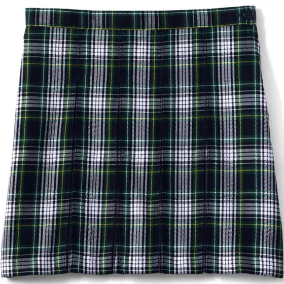 Girls Plaid Box Pleat Skirt Top of the Knee - primary