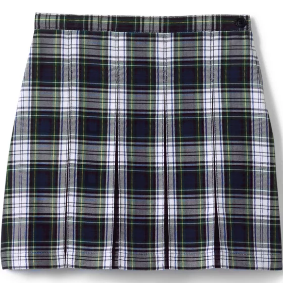 Girls Plaid Box Pleat Skirt Top of the Knee - primary