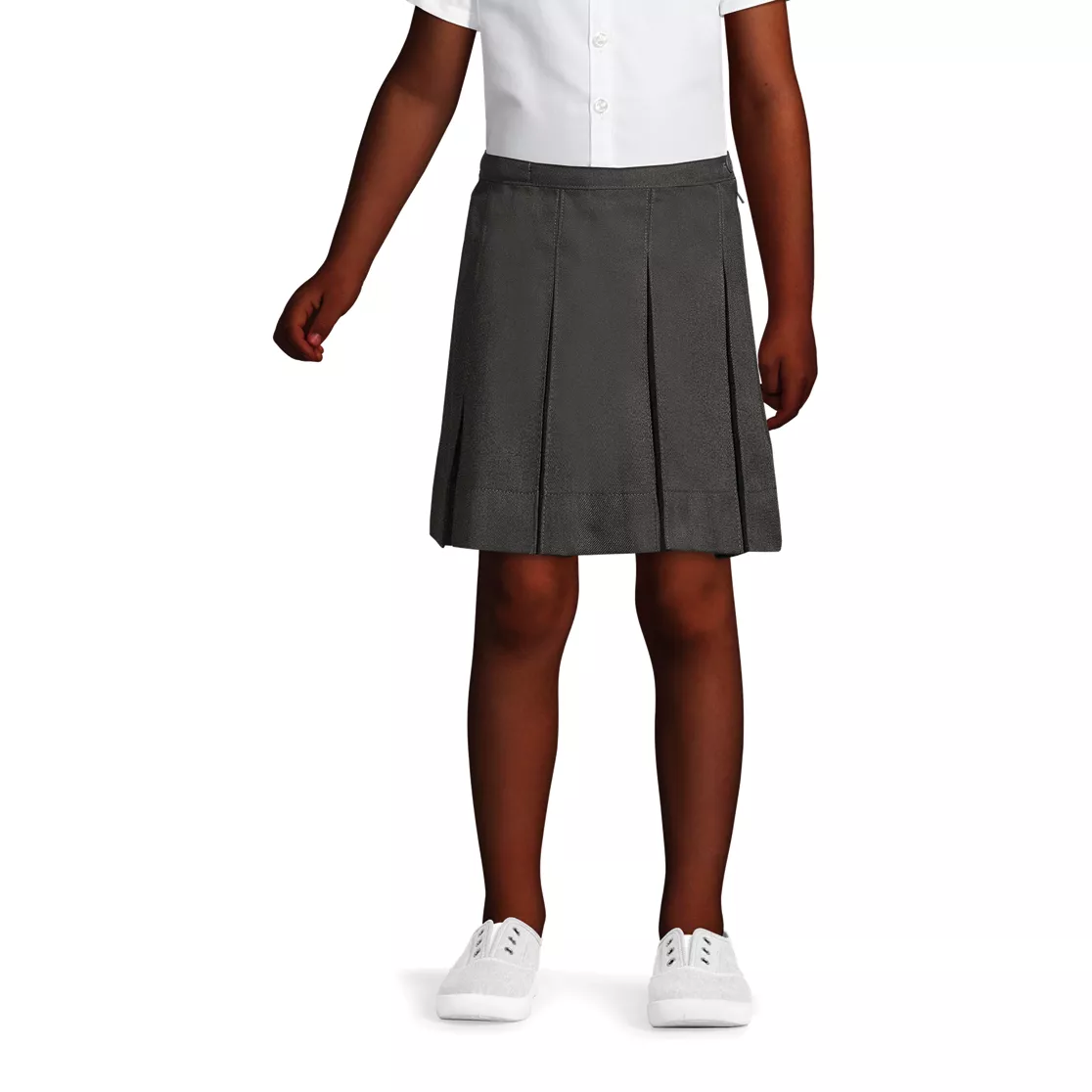 School Uniform Girls Box Pleat Skirt Above The Knee