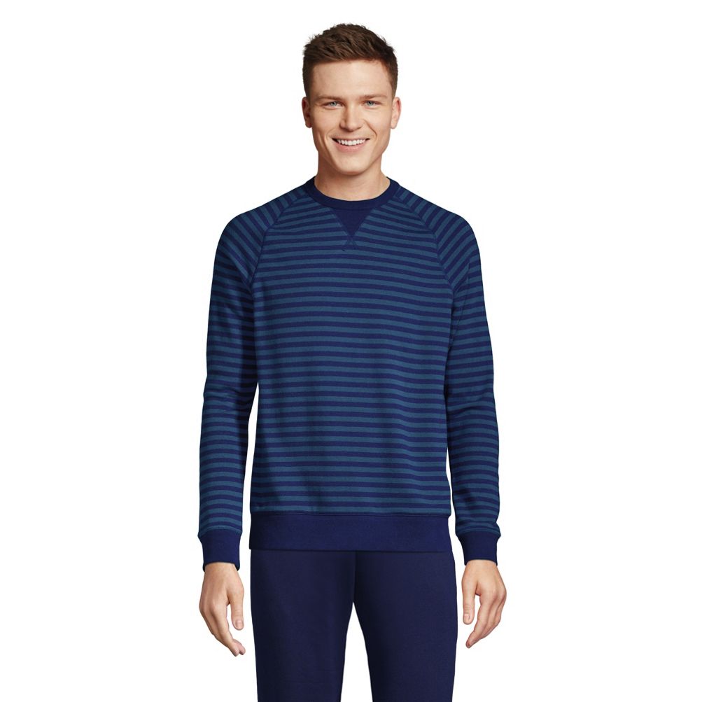 Merino Wool French Terry Crewneck, Forest Night