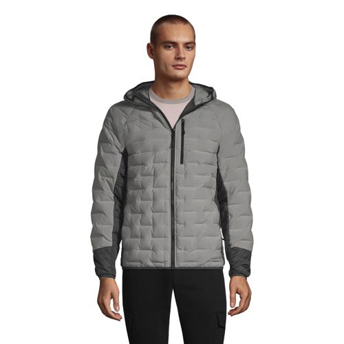 Lands' End Men's Insulated Double Weave Down Jacket with Hood