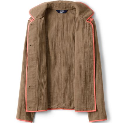 Women's Plus Size Gauze Textured Cotton Jacket - image 3