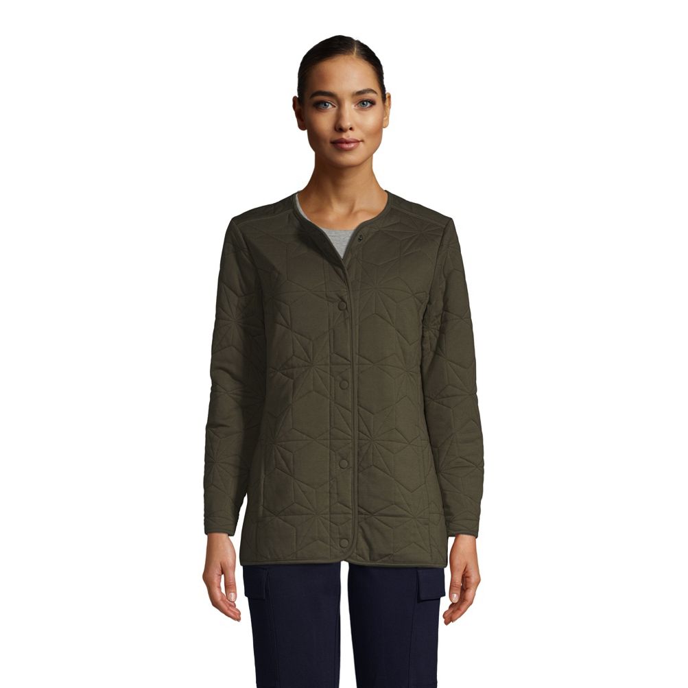 Women's Cotton Quilted Long Insulated Jacket | Lands' End