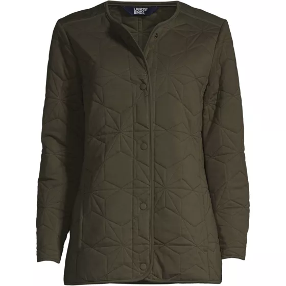 Women's Cotton Quilted Long Insulated Jacket - primary