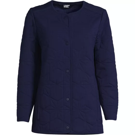 Women's Cotton Quilted Long Insulated Jacket - primary