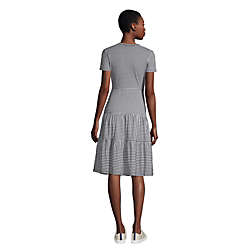 Women's Short Sleeve Tiered Dress, Back