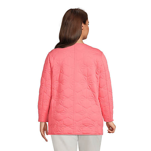 Women's Plus Size Cotton Quilted Long Insulated Jacket - Secondary