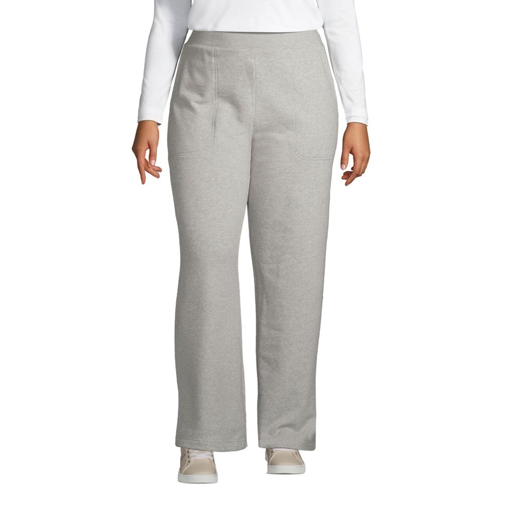 Lands' End Women's Plus High Rise Serious Sweats Wide Leg Sweatpants