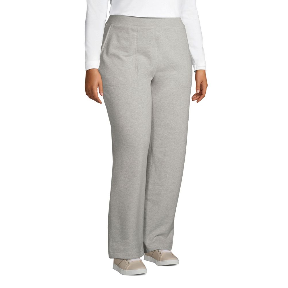 Lands' End Women's Plus Size Serious Sweats Ankle Sweatpants - 1x - Gray  Heather : Target